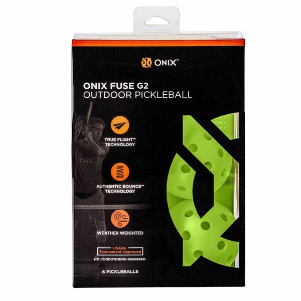 Onix Fuse G2 Outdoor Pickleball Balls, Neon Green, 6PK KZ41006N-G2 - main